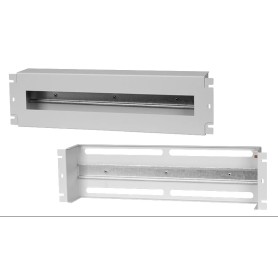 Painel de distribuição 19" com DIN rail 3U cinzento