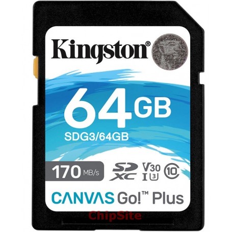 SD Kingston Canvas Go Plus C10 UHS-I U3 V30  64GB