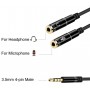 Ewent Cabo Adaptador Aúdio 1x 3.5 mm AUX 4-pin M - 2x 3.5 mm AUX 3-pin F