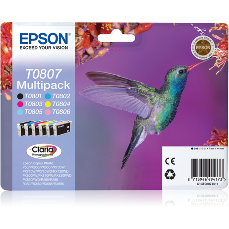 Epson Multipack de 6 cores T0807 Claria Photographic